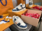 Louis Vuitton LV Trainer Sneaker Monogram Denim White Blue - New In Box