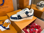 Louis Vuitton LV Trainer Sneaker Monogram Denim White Blue - New In Box