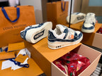 Louis Vuitton LV Trainer Sneaker Monogram Denim White Blue - New In Box