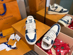 Louis Vuitton LV Trainer Sneaker Monogram Denim White Blue - New In Box