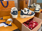 Louis Vuitton LV Trainer Sneaker Monogram Denim White Blue - New In Box