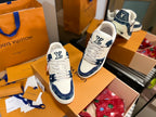 Louis Vuitton LV Trainer Sneaker Monogram Denim White Blue - New In Box